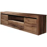 Massivmoebel24 Montreux TV-Lowboard 202x42x55 cm Tabacco Brown Geölt Holz