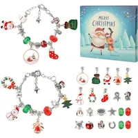 Adventskalender 2024 Mädchen Kinder, DIY Adventskalender Schmuck Mädchen Armband Basteln Geschenk 24 Tage, Weihnachtskalender Charm mit Armbänder für Kinder 4 5 6 7 8 9 10 11 12 Jahre (Blau)