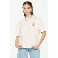 Harlem Soul HARLEM SOUL, Damen, Gr. XXL, beige (nature), Single Jersey, Material: 100% Baumwolle, bedruckt, regular fit normal, Rundhals, eingesetzt gerader Abschluss, Shirts Rundhalsshirt, aus Baumwolle