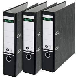 Leitz Wolkenmarmor-Ordner DIN A4 80 mm Schwarz 3 St.