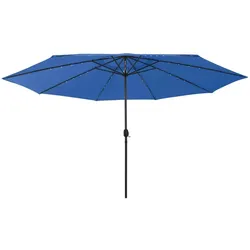 vidaXL Sonnenschirm mit LED-Beleuchtung 400 cm Azurblau