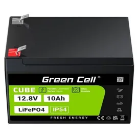 Green Cell LFPGC12V10AH LiFePO4 Spezial-Akku LiFePo-Block Flachstecker Li-Ion 12.8 V 10 Ah