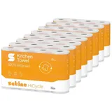 Wepa Satino Comfort 3-lagig weiß 26x22 cm Küchenrollen 32er 32 Rollen a 64 Bl. (8 Pakete mit 4 Rollen), starke Saugkraft