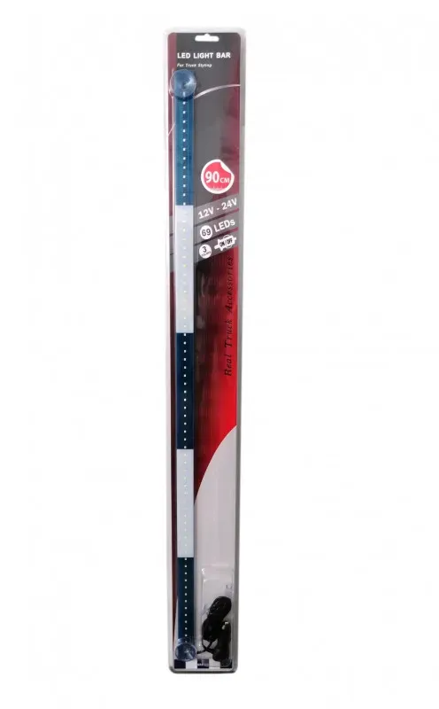 Beleuchtete LED-Leiste 90 cm, 69 LEDs, 12V - 24V, blau-weiß, GR, Griechenland, Flagge, Fahne