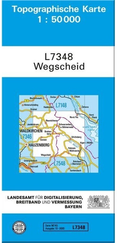 Topographische Karte Bayern / L7348 / Topographische Karte Bayern Wegscheid, Karte (im Sinne von Landkarte)