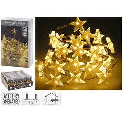 LED Lichterkette mit 20 Sternen Batterieetrieben