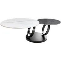 Riess-Ambiente Couchtisch DANCING RINGS weiß anthrazit rund drehbar Marmor