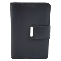 Klassische Damen Geldbörse Börse Portemonnaie Geldbeutel Leder Schwarz RFID