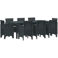 VidaXL Garten Essgruppe 9 pcs Anthrazit Poly Rattan
