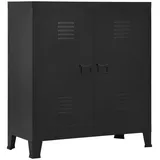 furnicato Spind Aufbewahrungsschrank Industrial Style 90x40x100 cm Schwarz (1-St) Metallschrank mit höhenverstellbaren Regalfächern für das Büro schwarz