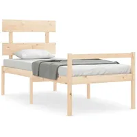 vidaXL Seniorenbett mit Kopfteil Massivholz