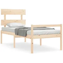 vidaXL Seniorenbett mit Kopfteil Massivholz