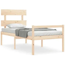vidaXL Seniorenbett mit Kopfteil Massivholz