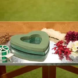 Relaxdays Steckschaum Herz 2er Set 24 x 23 x 4 cm grün