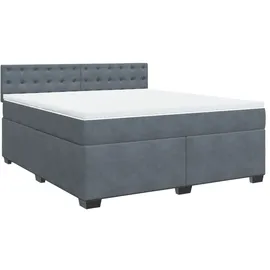 vidaXL Boxspringbett 180 x 200 cm Dunkelgrau