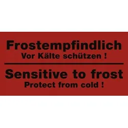 Aufkleber Frostempfindlich - Vor Kälte schützen!, Papier, 140x70 mm, 1000 Stück/Rolle