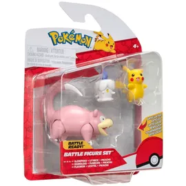 Jazwares Pokémon PKW3056 Battle Figure Set-Lichtel, Pikachu, Flegmon