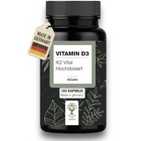 Vitamin D3 + K2 Depot - 180 vegane Kapseln - Premium Qualität: K2VITAL + 6000 IE Vitamin D3 - hochdosiert, ohne Zusätze - in Deutschland produziert