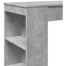 vidaXL Bartisch mit Regal 95 x 47 x 103,5 cm Betongrau