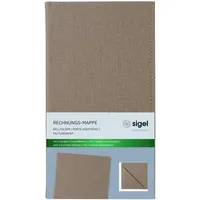 Sigel Rechnungsmappe, beige mit edler Leinenstruktur, strapazierfähig und leicht