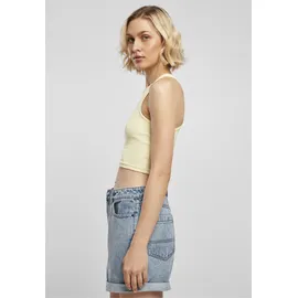 URBAN CLASSICS Ladies Cropped Rib Top - gelb