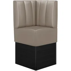 Gastro Eckbank | Taupe | B:H 60 x 133 cm | Gestreift | Leder | Bistro Eckbank