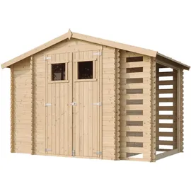 TIMBELA Gartenhaus M389+M389G 2 x 2,06 m Beige
