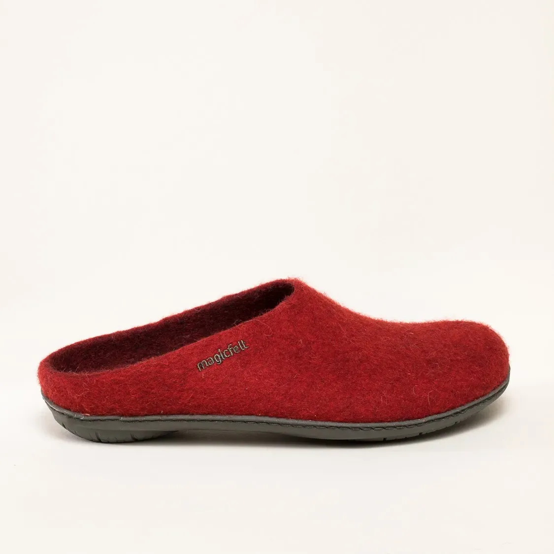 Magicfelt PO 736 Filzpantoffel | Damen Filz-Hausschuh | Farbe rubin | Pantoffel in Größe 45 - rubin - 45
