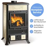 A (A++ bis G) FIREFIX Kaminofen "La Nordica »Rosella R1«" Kaminöfen Wunschort Lieferung schwarz