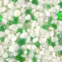Terralith Glassteinteppich Vetro Verde / Bianco für 1 qm -innen-, Körnung: fein (1-4 mm)
