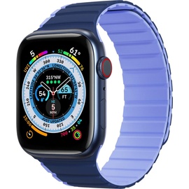 Dux Ducis Magnetic Strap for Apple Watch SE, 8, 7, 6, 5, 4, 3, 2, 1 (41, 40, 38 mm) Strap (LD Versio (38 mm, 40 mm, 41 mm, Metall, Silikon), Uhrenarmband, Blau