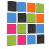 platino24 Akustikplatte 16 Elemente 3D-Set Colore Quadrat 27,5 x 27,5 cm Multicolore grün