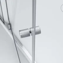 Bernstein Eckdusche mit Drehtür an Festfeld NT606 - FLEX - Nano Echtglas - 6 mm - Flexible Montage - Breiten & Profilfarbe wählbar, Breite Türelement:110 ... - Silber