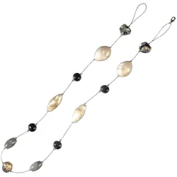 Dekokette LIEDECO "Granit", beige (perlmuttfarben, beige, dunkelbraun), L:80cm, Materialmix, Gardinenbefestigungen, zur Dekoration von Seitenschals, Gardinen