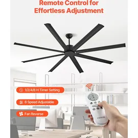Vevor 213 cm Deckenventilator Schwarz