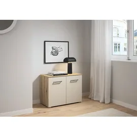 Rauch Kommode RAUCH "Gamma", eiche artisan, beige (champagner), B:80cm H:61cm T:42cm, Holzwerkstoff, Sideboards, Kommode, mit 2 Türen, verstellbaren Böden und viel Stauraum MADE IN GERMANY