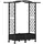 vidaXL Hochbeet mit Rankgitter und Dach 124 x 40 x 129 cm Schwarz