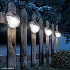 ETC Shop LED Solarleuchte Garten Zaun Beleuchtung Außenbereich IP44