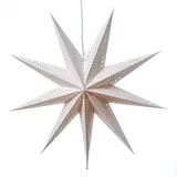 MARELIDA Papierstern Sara Weihnachtsstern Faltstern Leuchtstern D: 69cm inkl. Kabel weiß