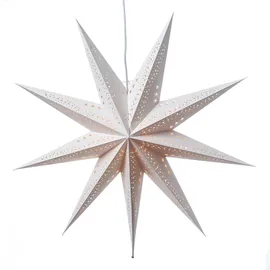 MARELIDA Papierstern Sara Weihnachtsstern Faltstern Leuchtstern D: 69cm inkl. Kabel weiß
