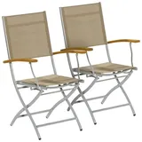 Merxx Naxos Klappsessel 65 x 58,5 x 110,5 cm silber/grau 2 St.