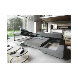 masseno Wohnlandschaft Velours 3-Sitzer Grau