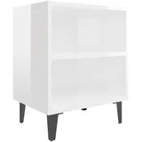 vidaXL Nachtschrank mit Metallbeinen 40 x 30 x 50 cm Weiß
