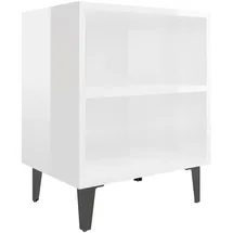 vidaXL Nachtschrank mit Metallbeinen 40 x 30 x 50 cm Weiß