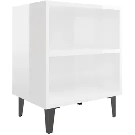 vidaXL Nachtschrank mit Metallbeinen 40 x 30 x 50 cm Weiß