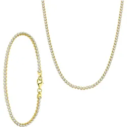 Lucardi Geschenkset 925 Silber Schmuck-Set   Damen 