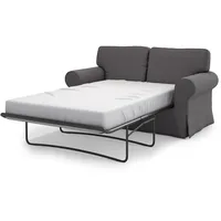 MASTERS OF COVERS Ersatzsofabezug für IKEA Ektorp 2-Sitzer Schlafsofa, Abdeckung für Ektorp 2 er Sofabett, Ektorp 2 er Schlafsofa Bezug, Sofabett Überzug, 197 x 90 x 88 cm (Baumwolle, Dunkelgrau)