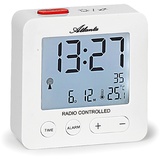 Atlanta Funkwecker Digital LCD Beleuchtung Temperatur Einfache Bedienung Obenabsteller Weiß - 1882-0