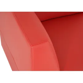 Mendler Modular 3-Sitzer Sofa Couch Lyon, Kunstleder ~ rot, hohe Armlehnen