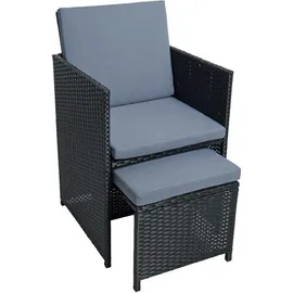 Estexo Rattanmöbel Set 4-tlg. Schwarz